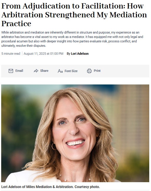 Lori Adelson of Miles Mediation & Arbitration. Courtesy photo.